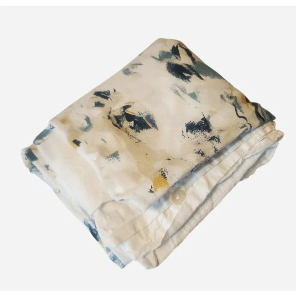 West Elm Abstract Petals 100% organic Cotton Duvet Full Queen